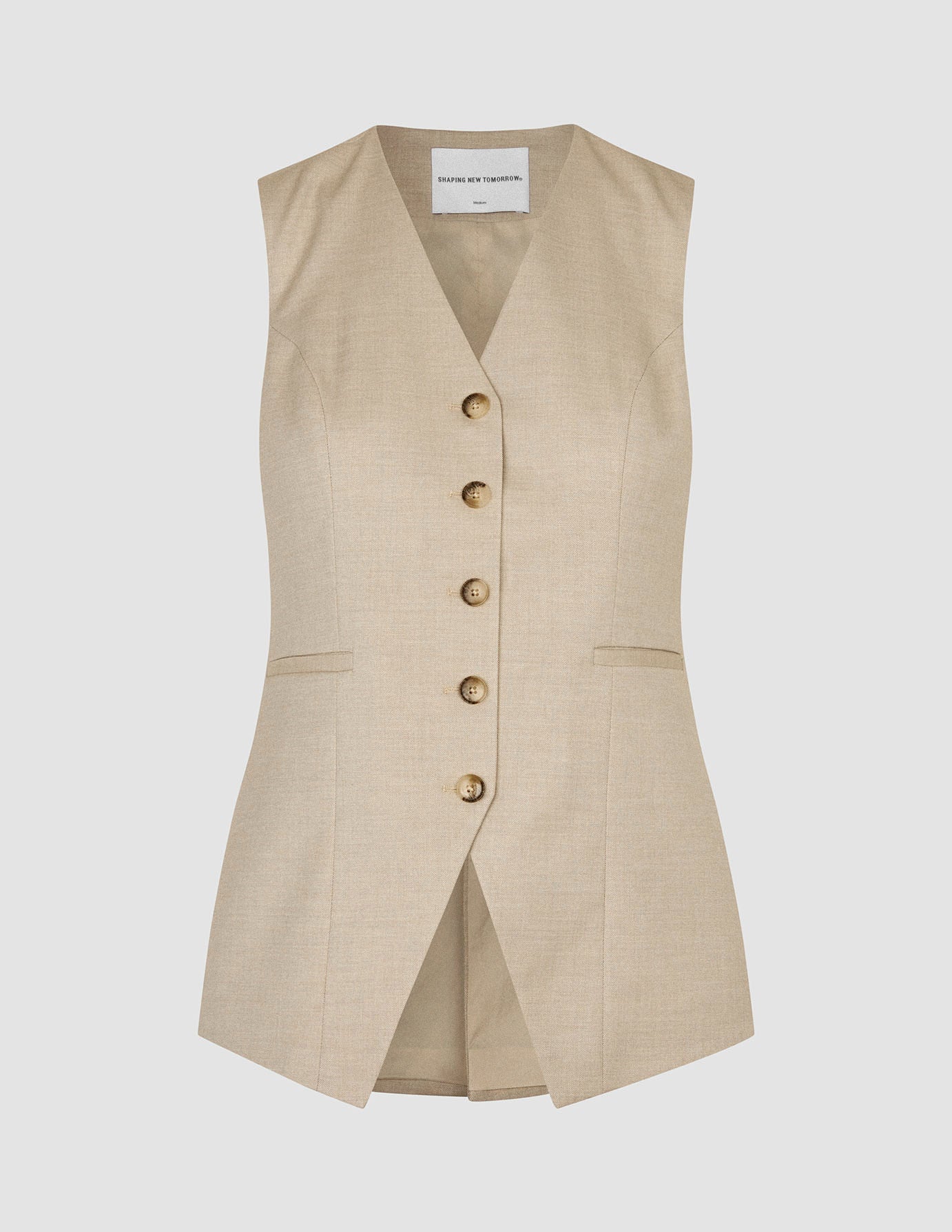 Skye Set Sandy Beige Melange Vest & Wide Pants